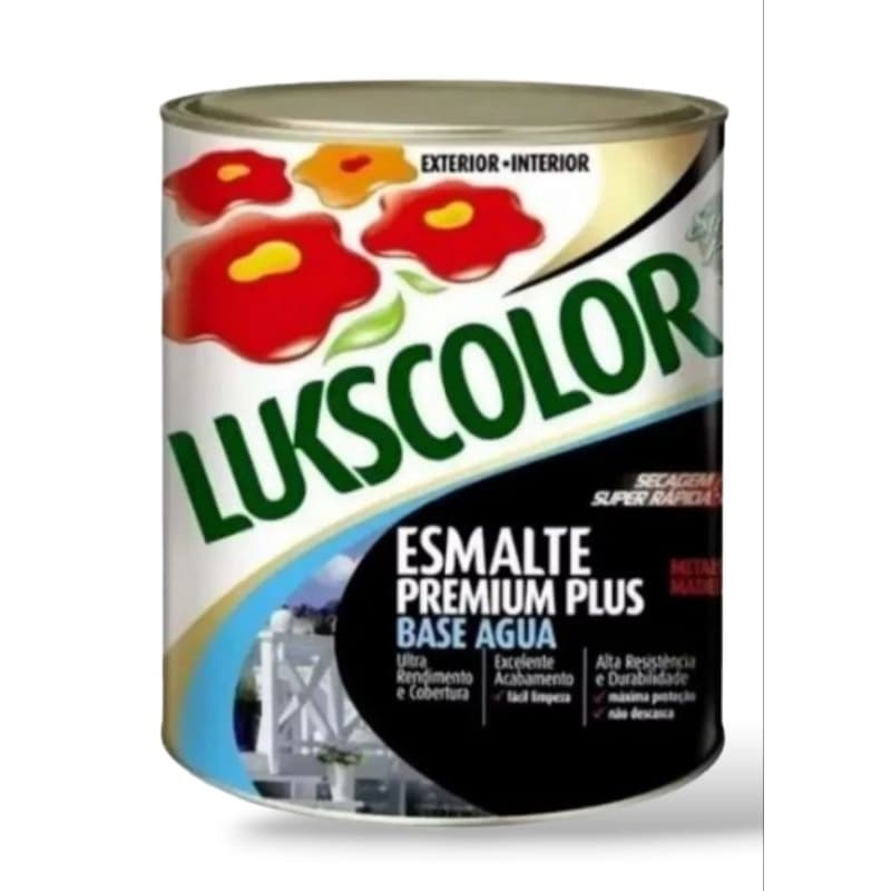Tinta Esmalte Cor Platina 900ml Base Água Premium Lukscolor excelente para Azulejo metais madeira Pastilhas e vidros
