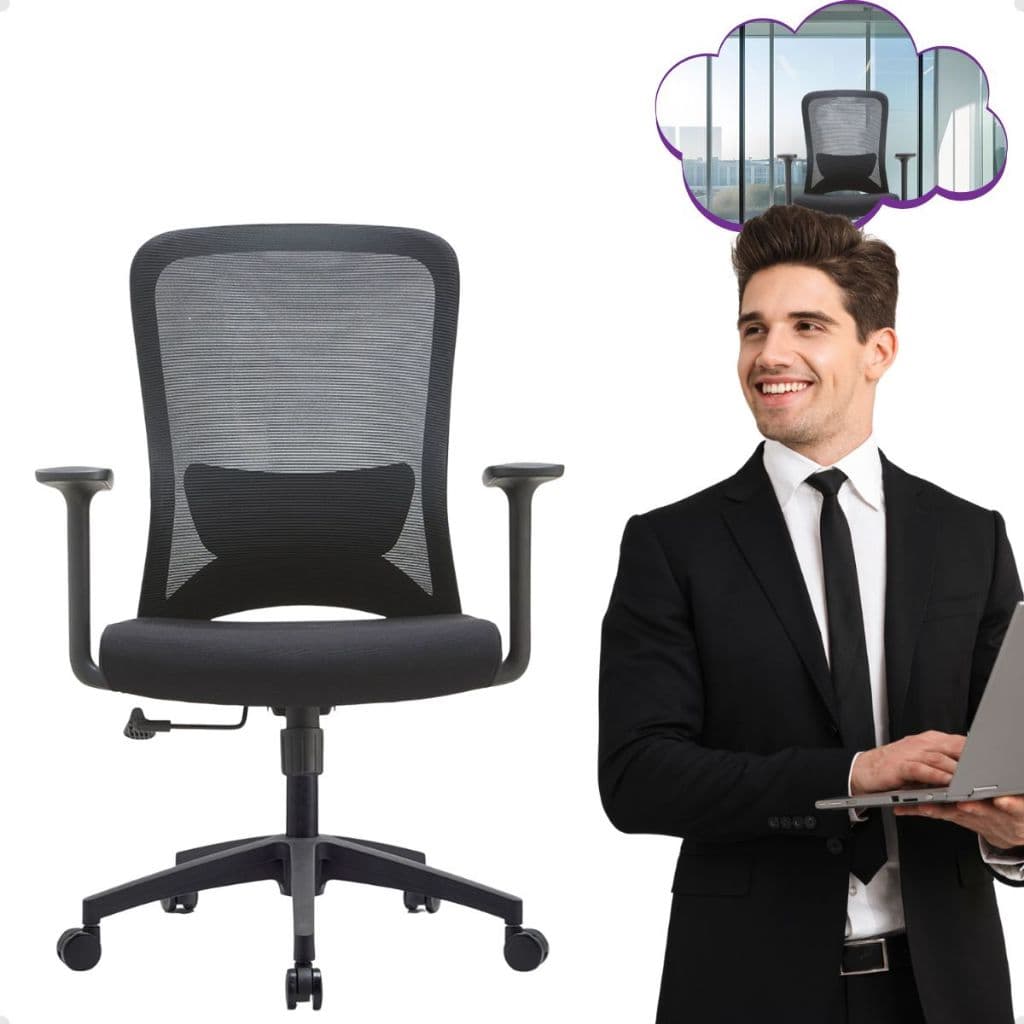 Cadeira Escritório Ergonômica Giratória Home office Premium