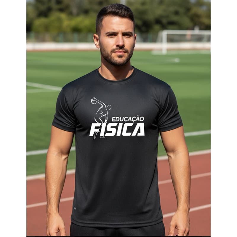 Camiseta Educação Física Masculina Dry Fit  Faculdade Curso Treino