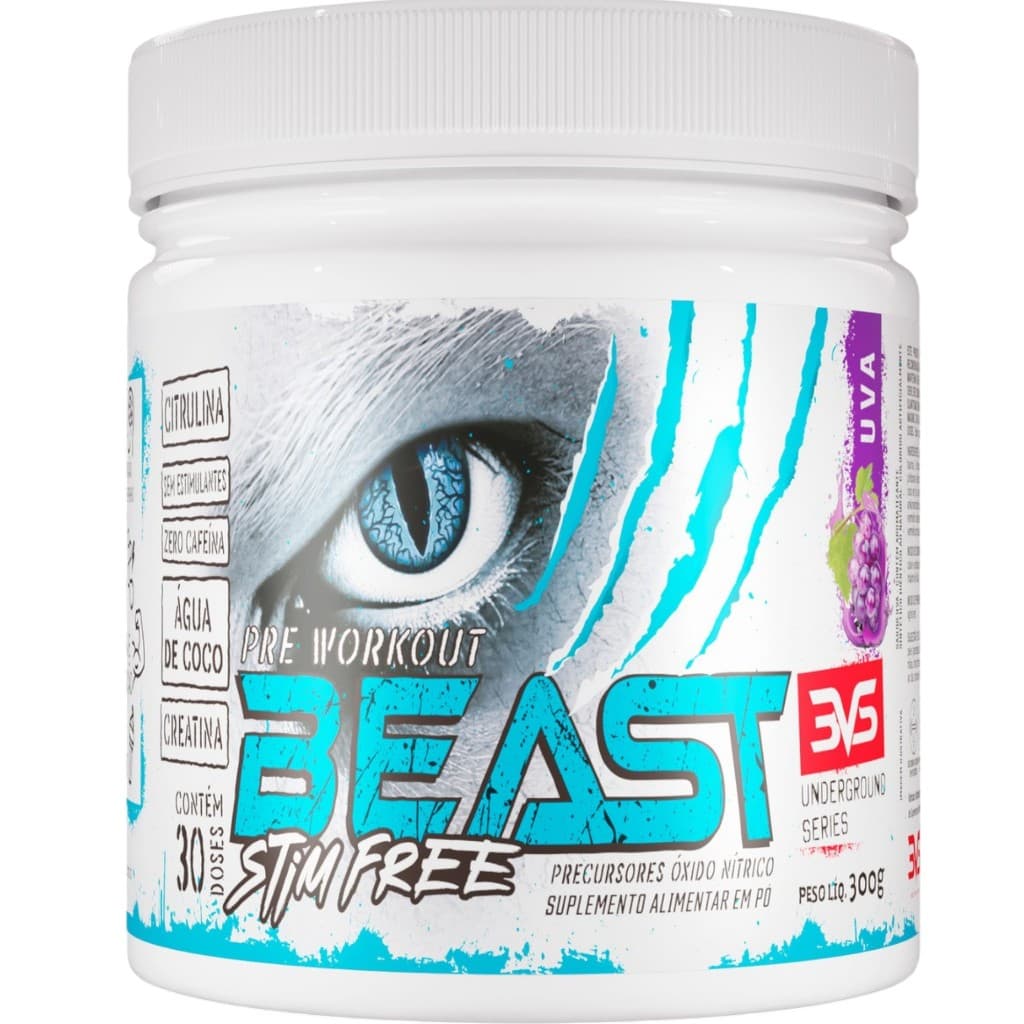 Pré Treino BEAST STIM FREE 300g Não contém Cafeína