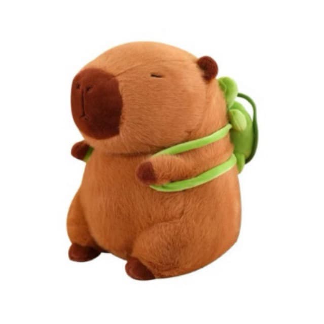 Pelúcia De Capivara Brinquedo Macio 22 cm com tartaruga