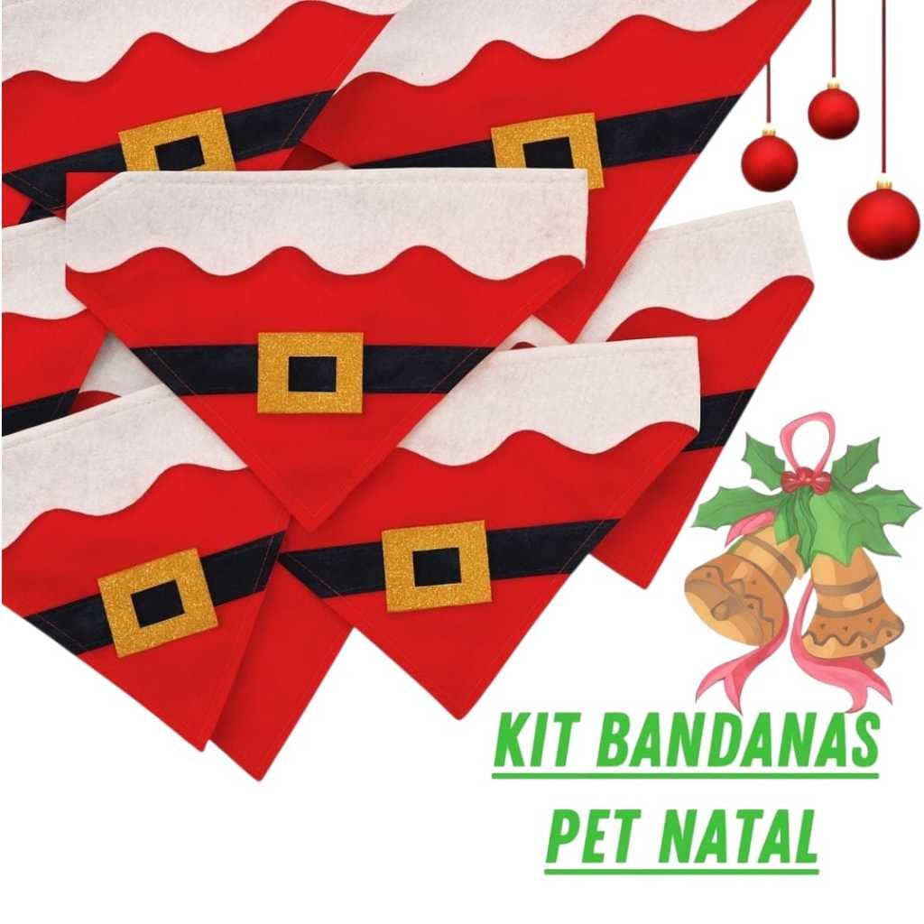 Bandanas Kit com 12 unidades para Pet Shop Banho e Tosa Natal para cachorro e gato