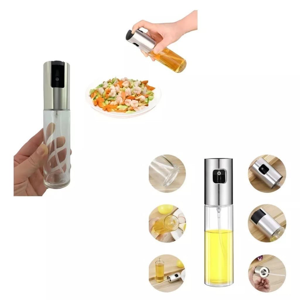 Kit Spray Pulverizador Vidro Inox Borrifador Azeite Vinagreessenciais De Cozinha Oliva Spray De Vinagre Promoção
