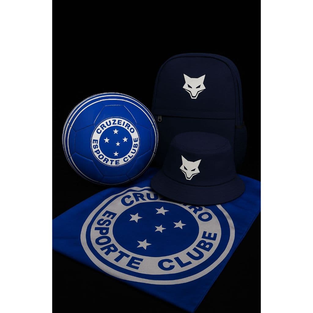 Kit Cruzeiro Bola Toalha Bucket Bone Cruzeirão Cabuloso Conjunto