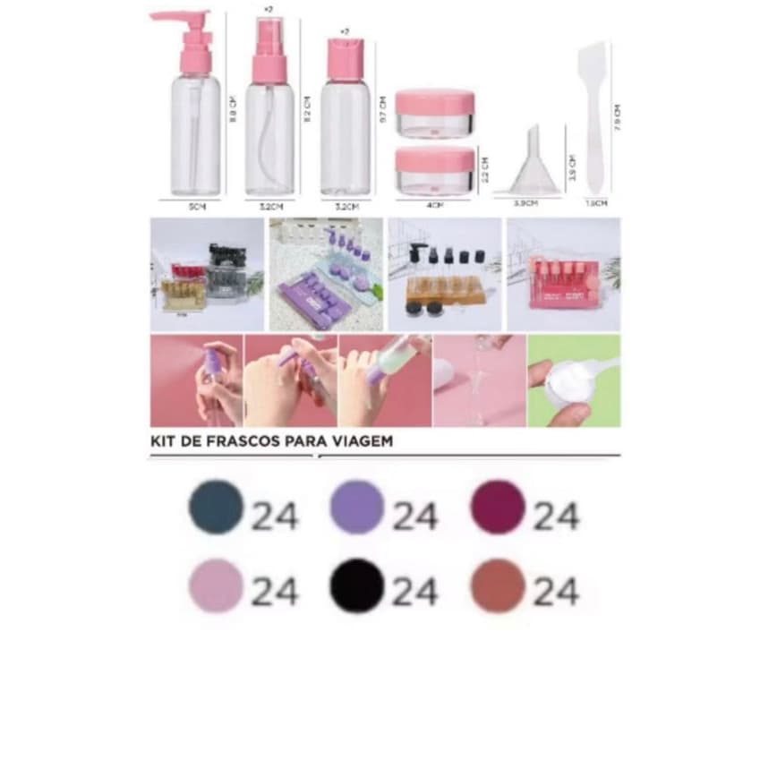 kit de frascos de viagem com 9 a 11peças para creme facial, higiene pessoal e cosméticos