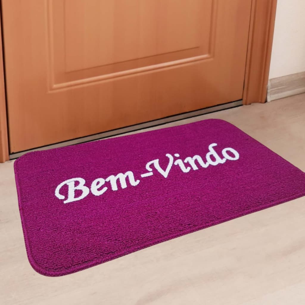 Tapete Bem-Vindo 40x60cm Antiderrapante Decorativo Entrada Casa Sala Quarto Cozinha Versátil Prático