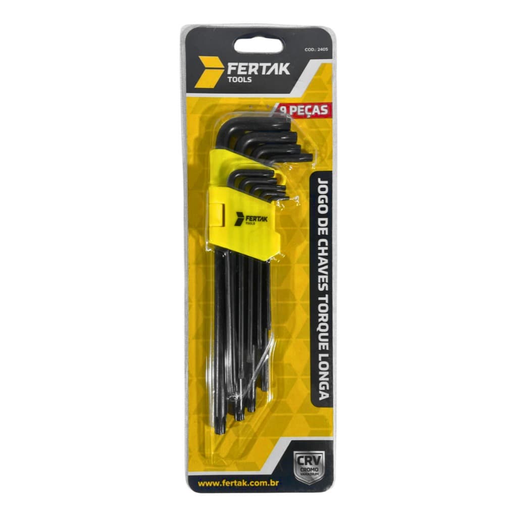 JOGO CHAVE LONGA TORQUE 9PCS CRV TOP FERTAK