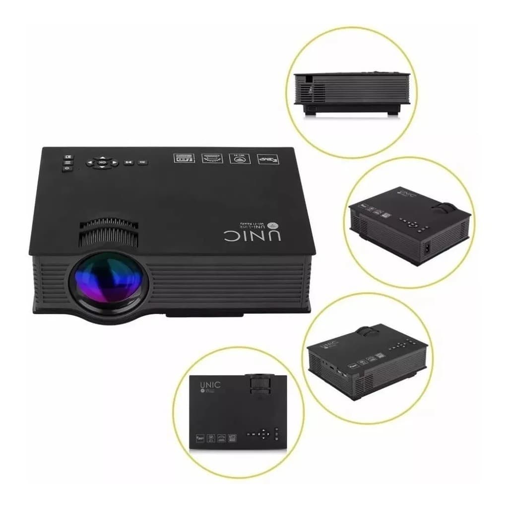 Mini Projetor Led Portátil Uc 68 Wifi 100 Lumens Data Show