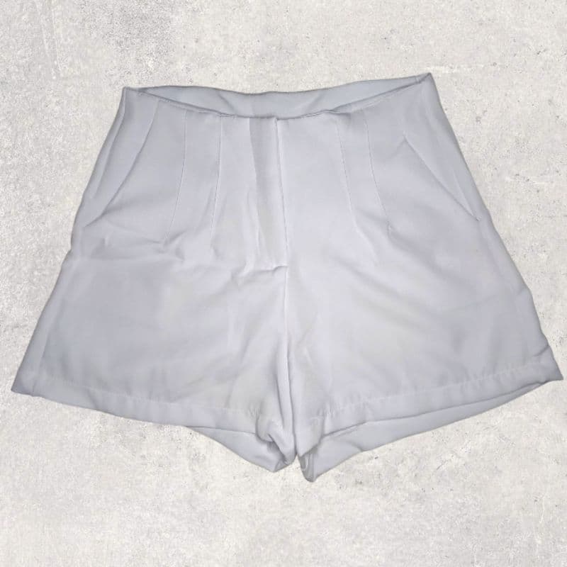 Tendência short social elegância feminino com zíper frontal