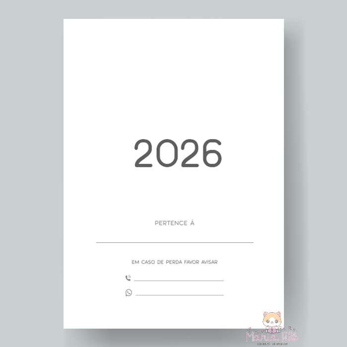 Refil / Miolo de Agenda 2026 com horários