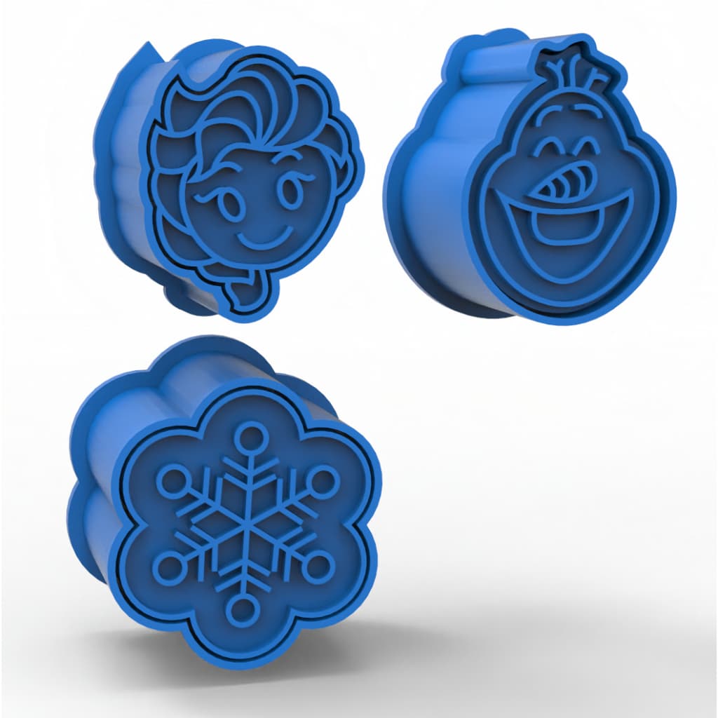 Modelador e Ejetor Para Modelar Doces, Massas e Brigadeiros - Frozen Olaf Elsa Neve