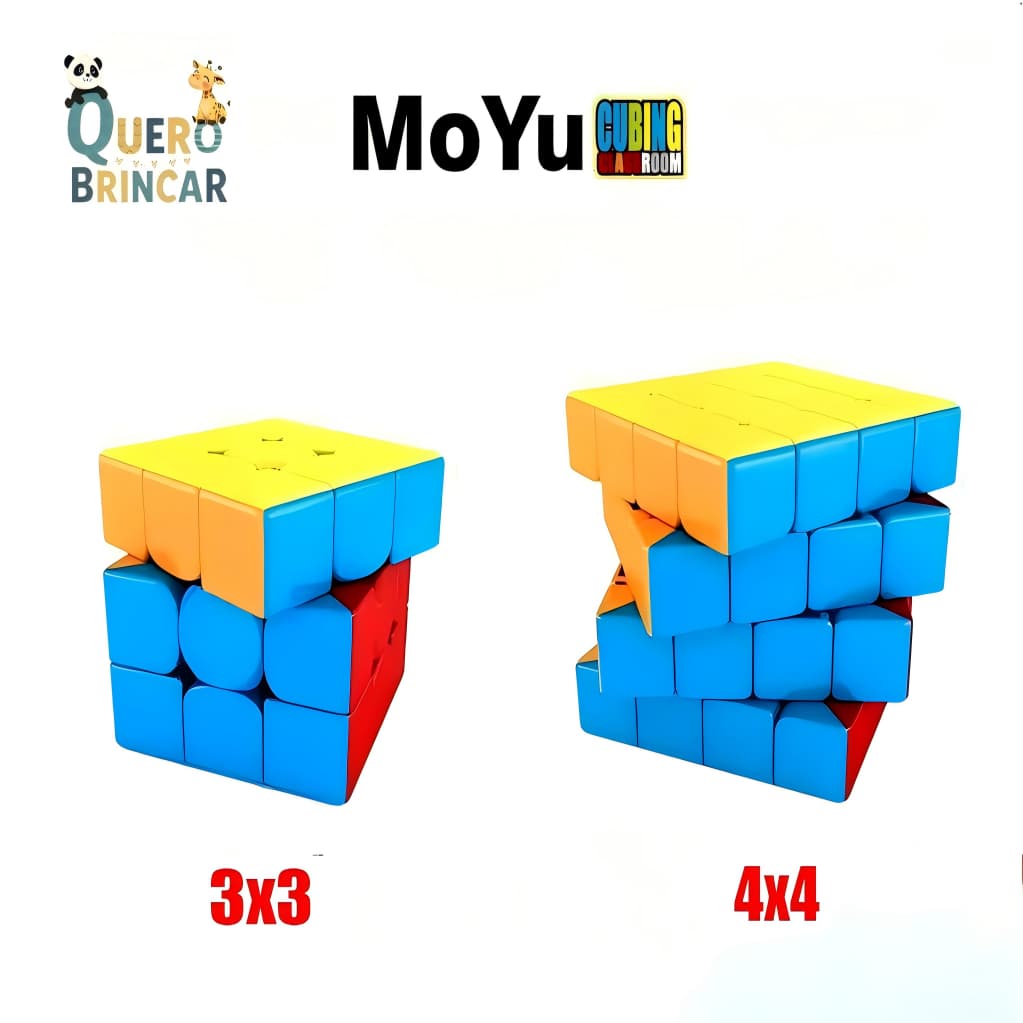 Cubo Mágico Moyu Profissional - 3x3/4x4/6 Lados | Brinquedo Anti-Estresse Inteligente para Cria