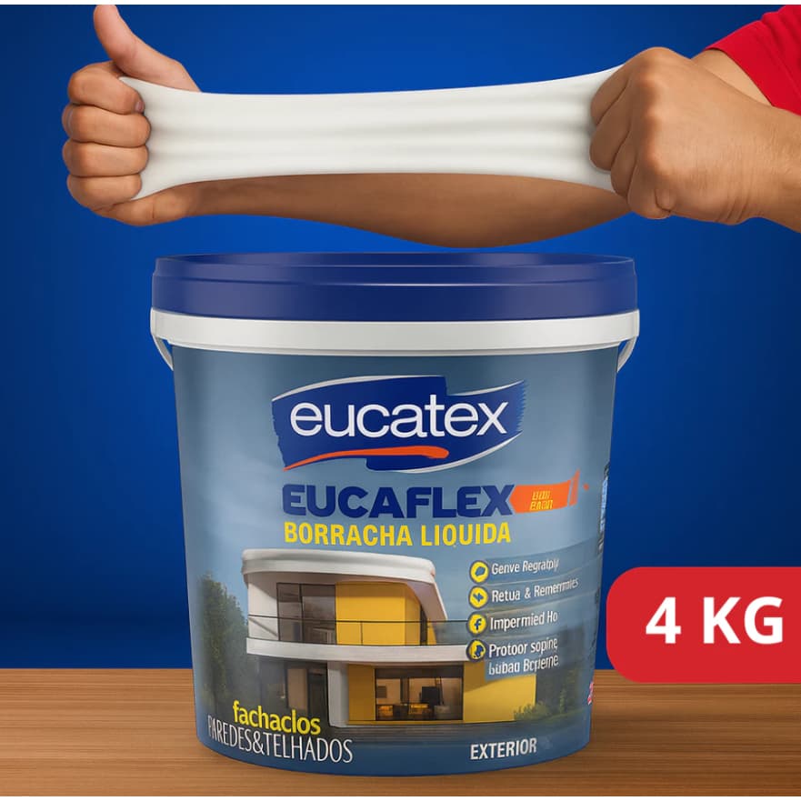 Tinta Emborrachada Borracha Liquida Eucatex Fosco 4kg Impermeabilizante Varias Cores Fosco