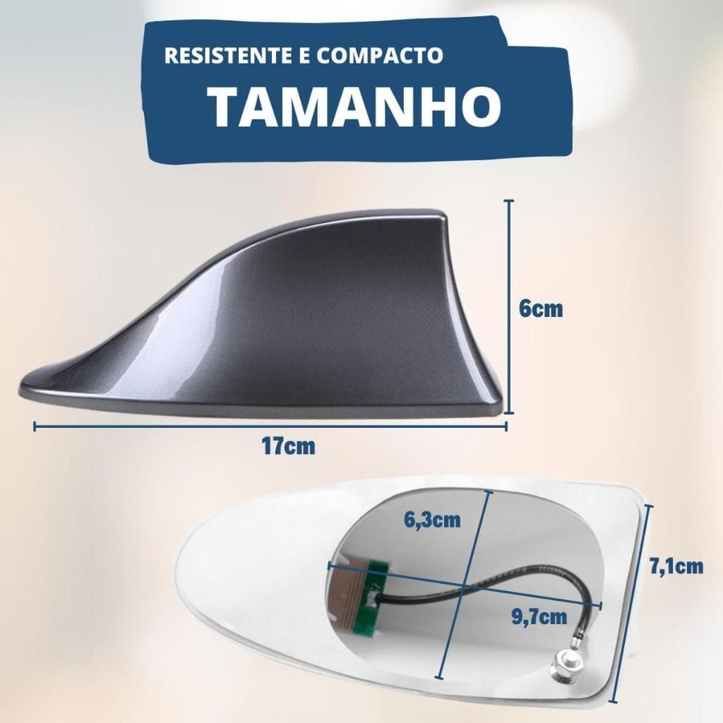 Antena Shark Veicular Universal, Para Rádio AM/FM, Design Esportivo, Decoração de Teto de Carro