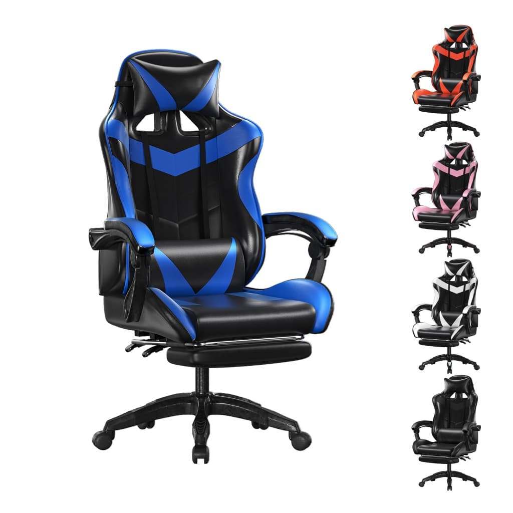 Cadeira Gamer Ergonômica com Apoio Lombar – Escritório e Estudos | Altura e Reclinação Ajustável F19