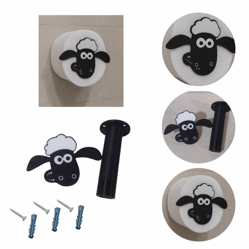 Suporte De Parede Para Rolo De Papel Higiênico Carneiro Shaun