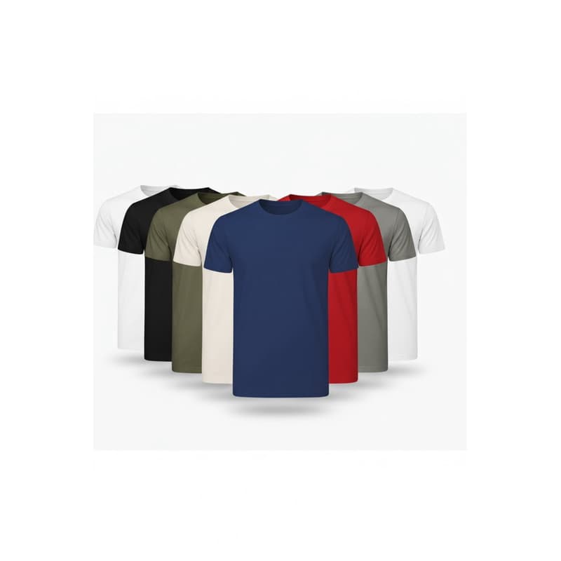 Kit Com 8 Camiseta Masculina Lisa 100% Algodão