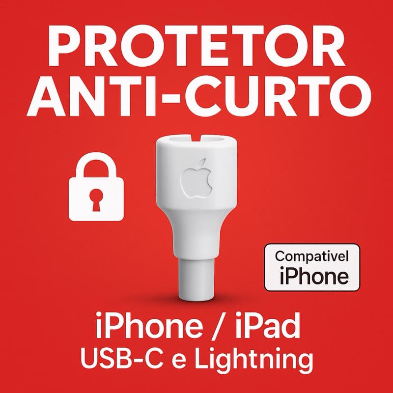 Protetor de cabo Carregador para iPhone modelos (Lightning e Tipo C) Anti-Curto