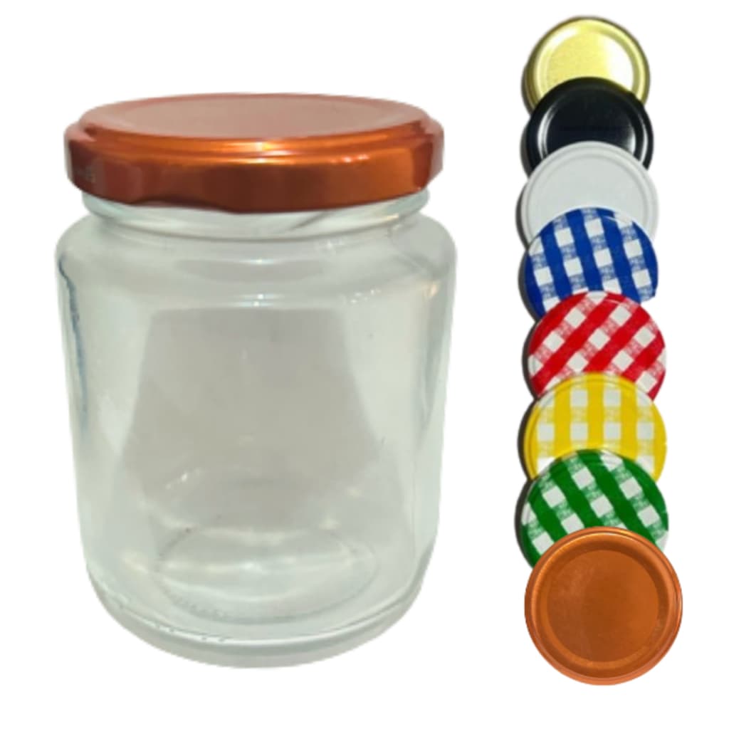 6 Potes Belém Vidro Incolor Tampa Metal 240ml Lembrancinha Velas Condimento Alimento Tempero