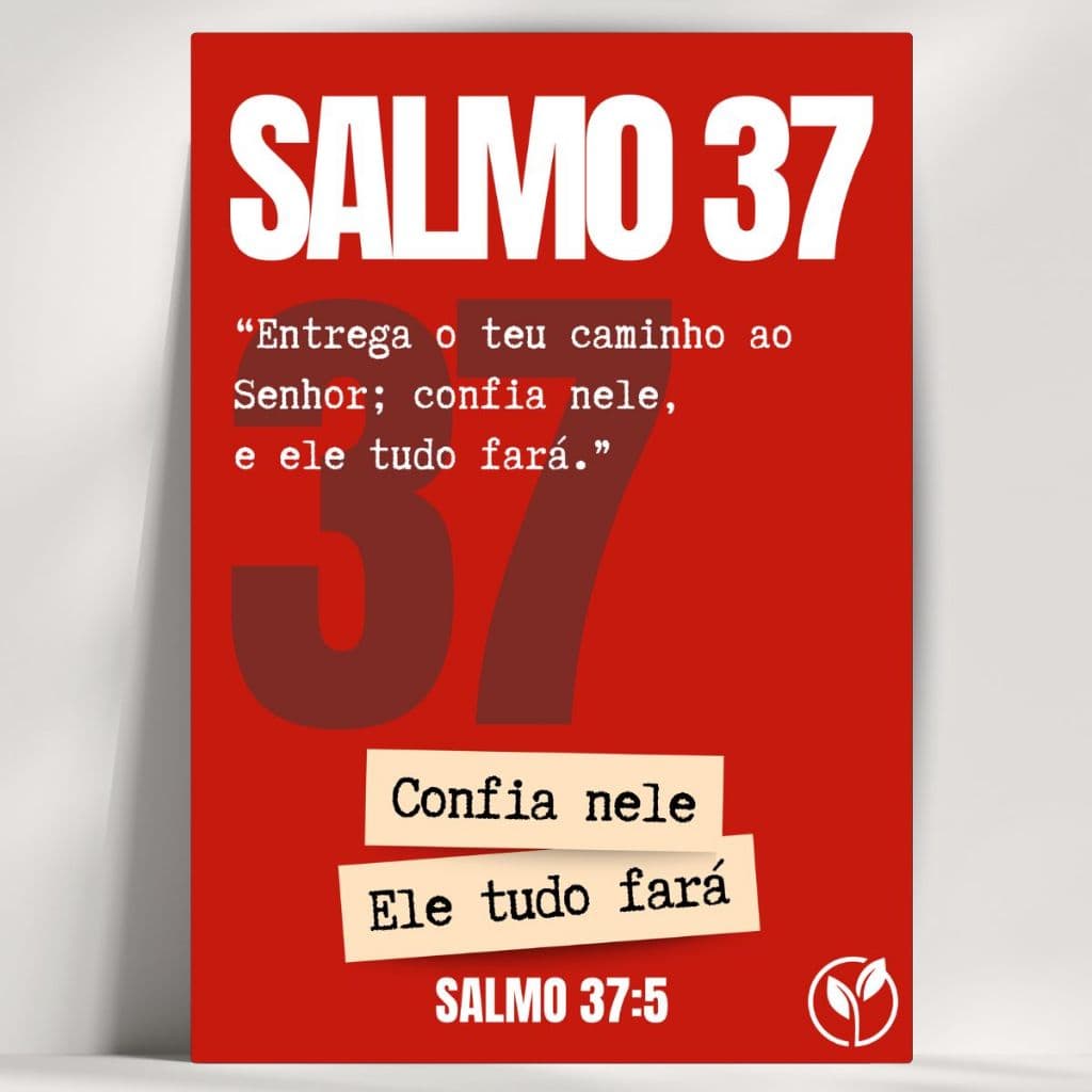 Salmo 37:5 Quadro Decorativo - Feito em Madeira MDF 3mm - Já com fita Adesiva - Envio Imediato.