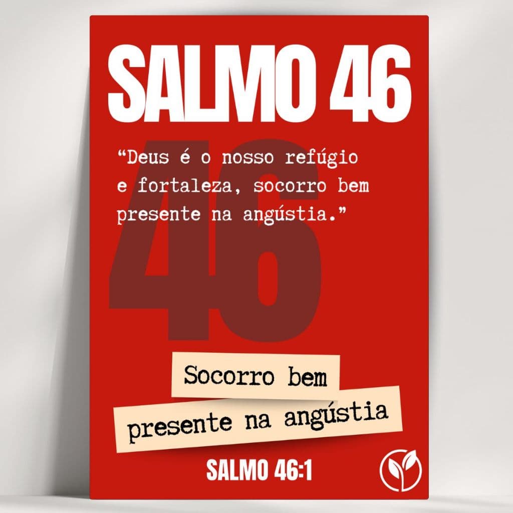 Salmo 46:1 Quadro Decorativo - Feito em Madeira MDF 3mm - Já com fita Adesiva - Envio Imediato.