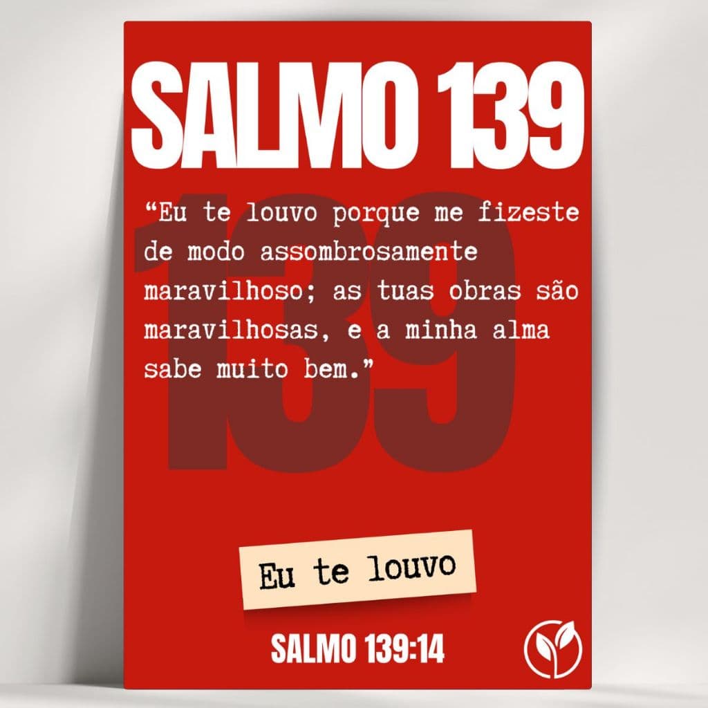 Salmo 139:14 Quadro Decorativo - Feito em Madeira MDF 3mm - Já com fita Adesiva - Envio Imediato.