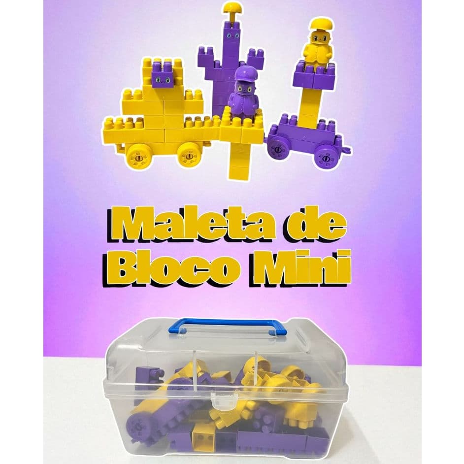 Brinquedo Educativo Blocos de Montar Maleta Mini 51 Peças