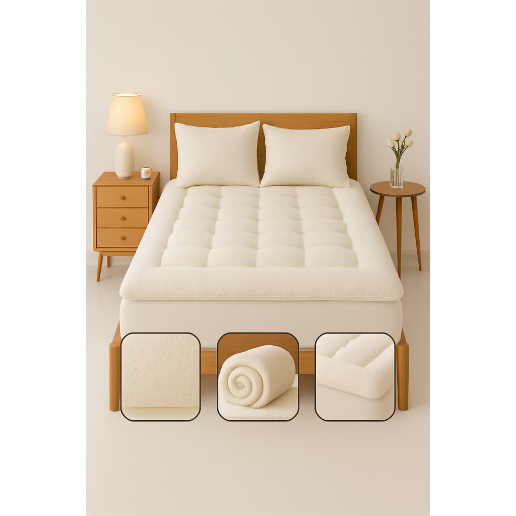 Pillow Top Perfeito para o Frio Muito Quente Protetor Colchão do Solteiro ao King Size Sherpa Lã De Carneiro