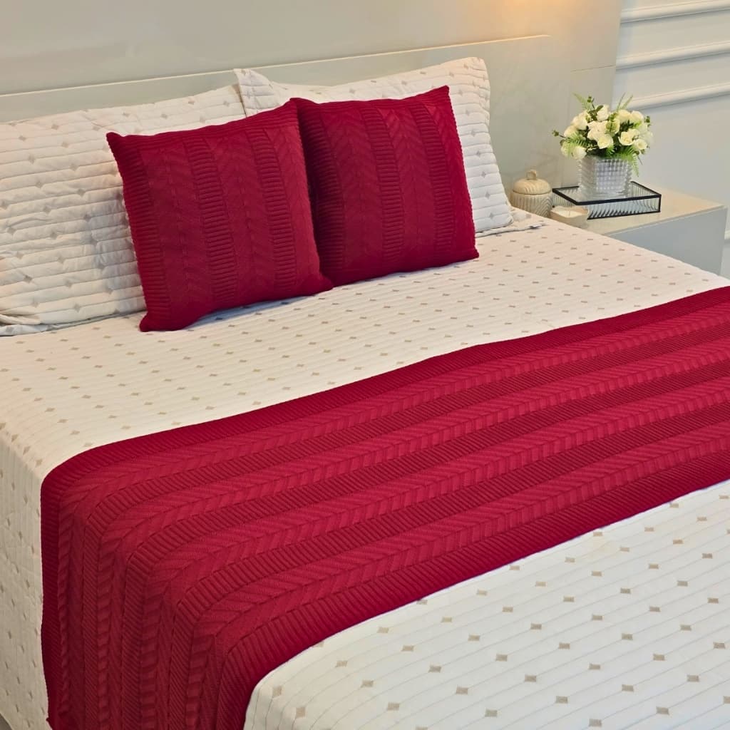 Peseira Manta Tricot Cama Casal Queen King Links - SOMENTE A PESEIRA