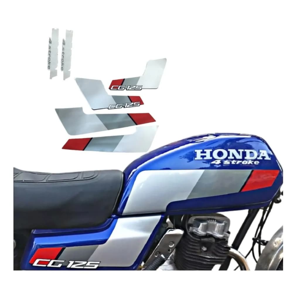 Faixa Moto Cg 1987 Azul Honda