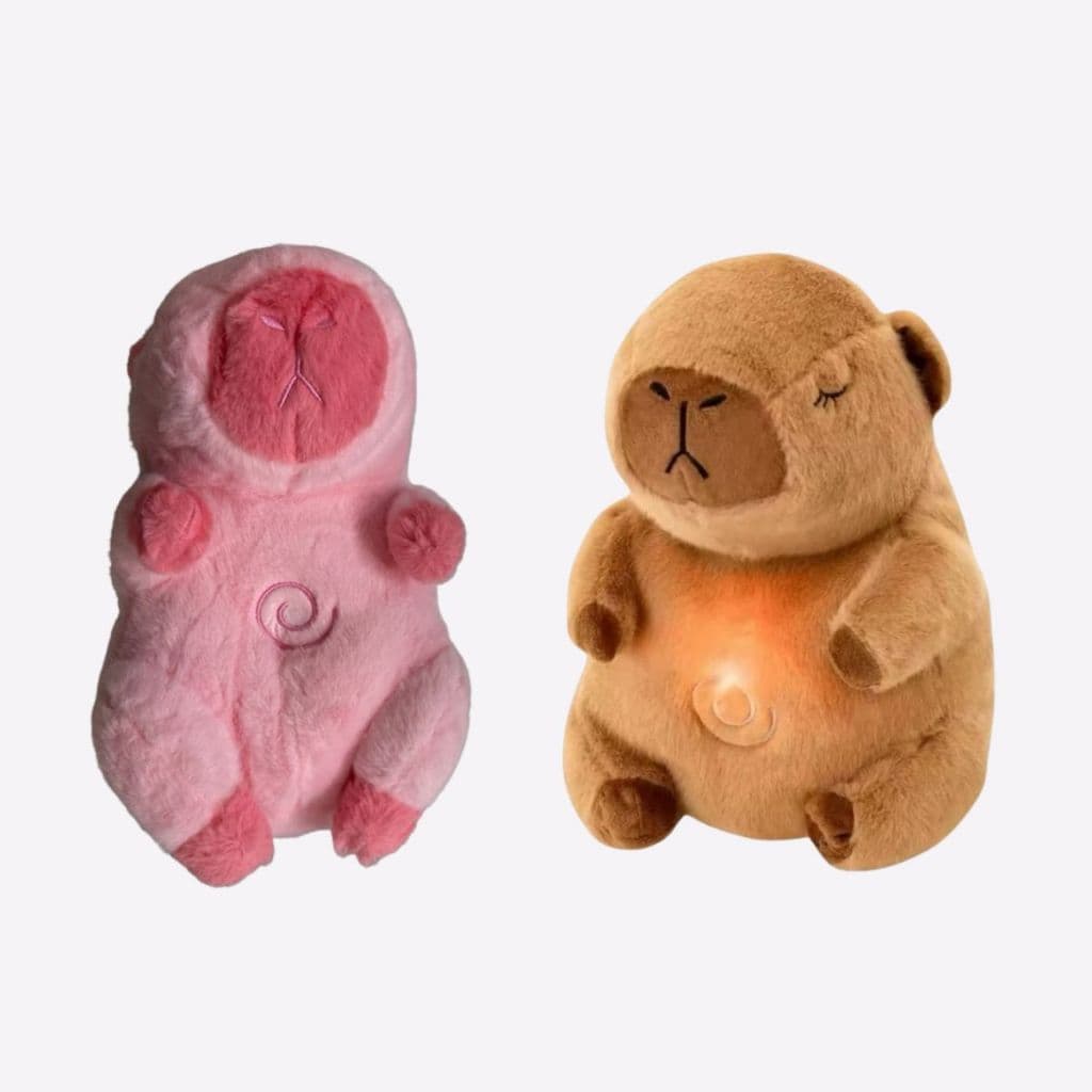 Urso Pelúcia Capivara Que Respira Anti-Ansiedade Com Luz E Som Acalma Dia Das Crianças Envio Imediato