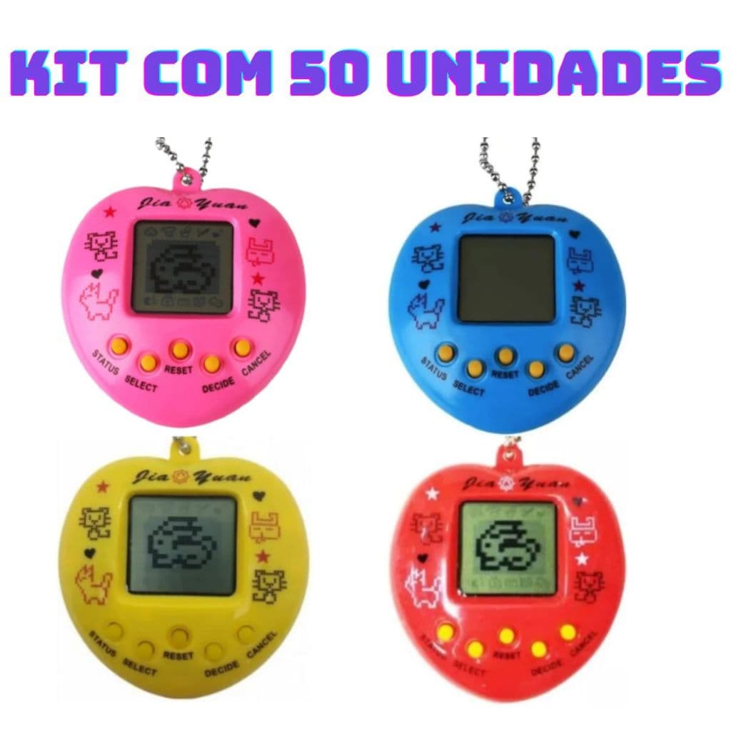 Kit com 50 Bichinho Virtual Original Egg 168 Bichos Em 1 Nostálgico Pet Virtual
