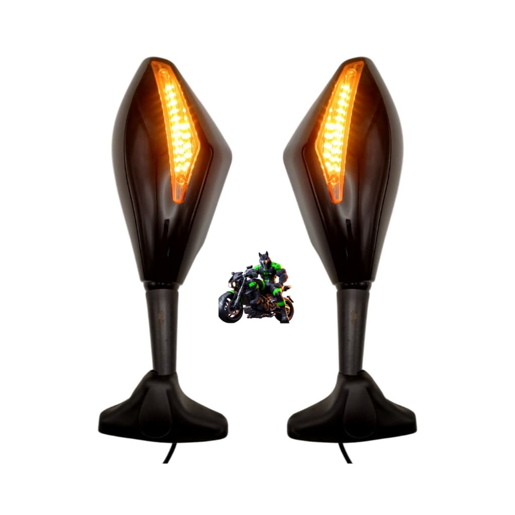 Retrovisor Com Pisca Seta Led Rebatível Universal Para Motos Carenadas
