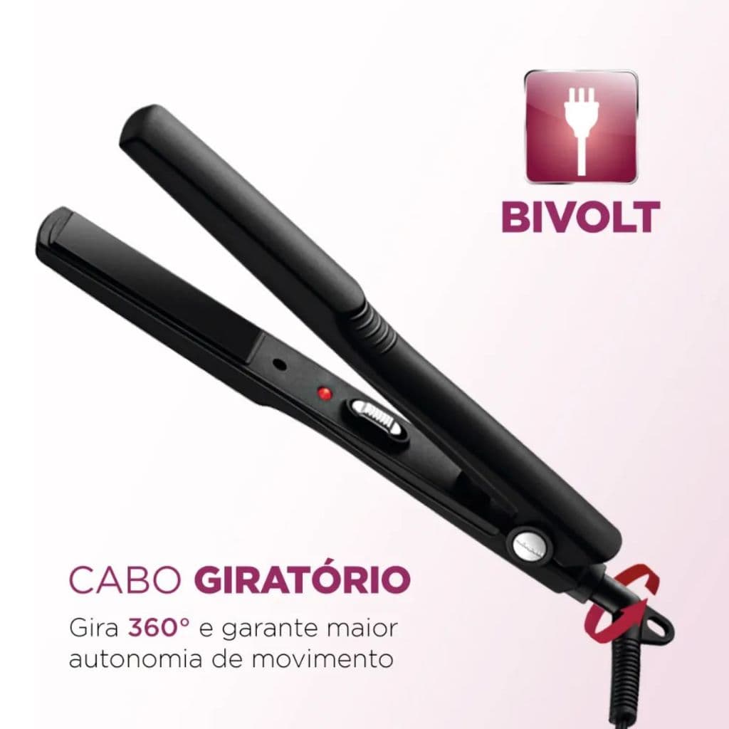 Prancha Alisadora Cabelos Bivolt 200ºc Tourmaline Ceramic Mondial 200ºc