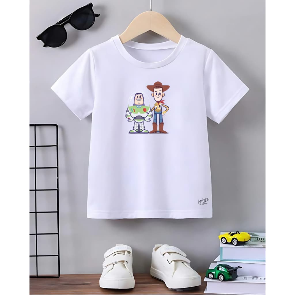 Camiseta T-shirt Infantil Unissex Toy Story Blusa Personagem Disney Pixar Algodão Confortável woody