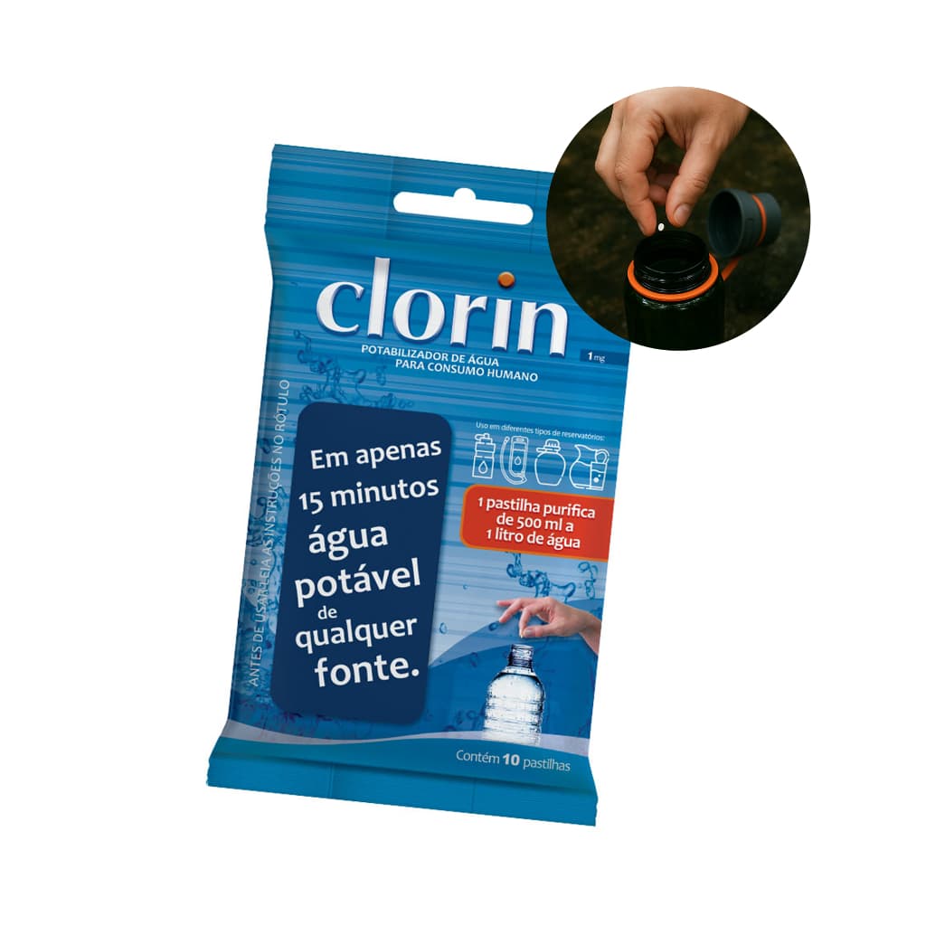 Kit do Trilheiro: Pastilhas p/ Purificar Água - Clorin 1