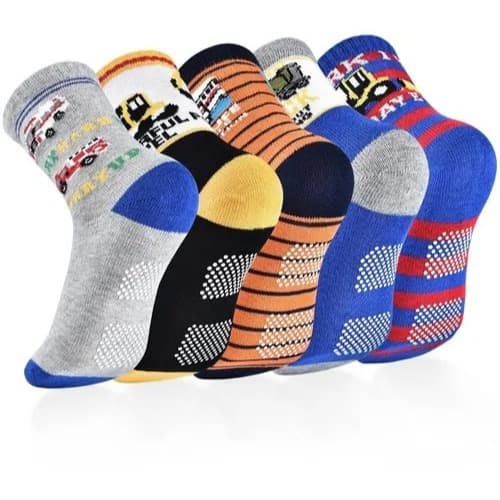 Kit 3, 6, 9 ou 12 Pares Meias Infantis Antiderrapante Masculina Bebê Menino Não Derrapa 0-8 Premium