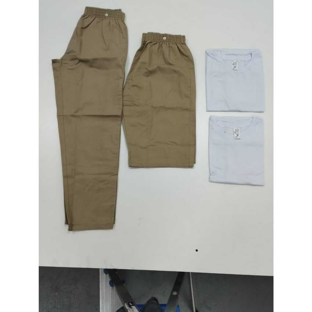 Kit Cdp Detento- Calça + Bermuda + 2 Camiseta, Caqui
