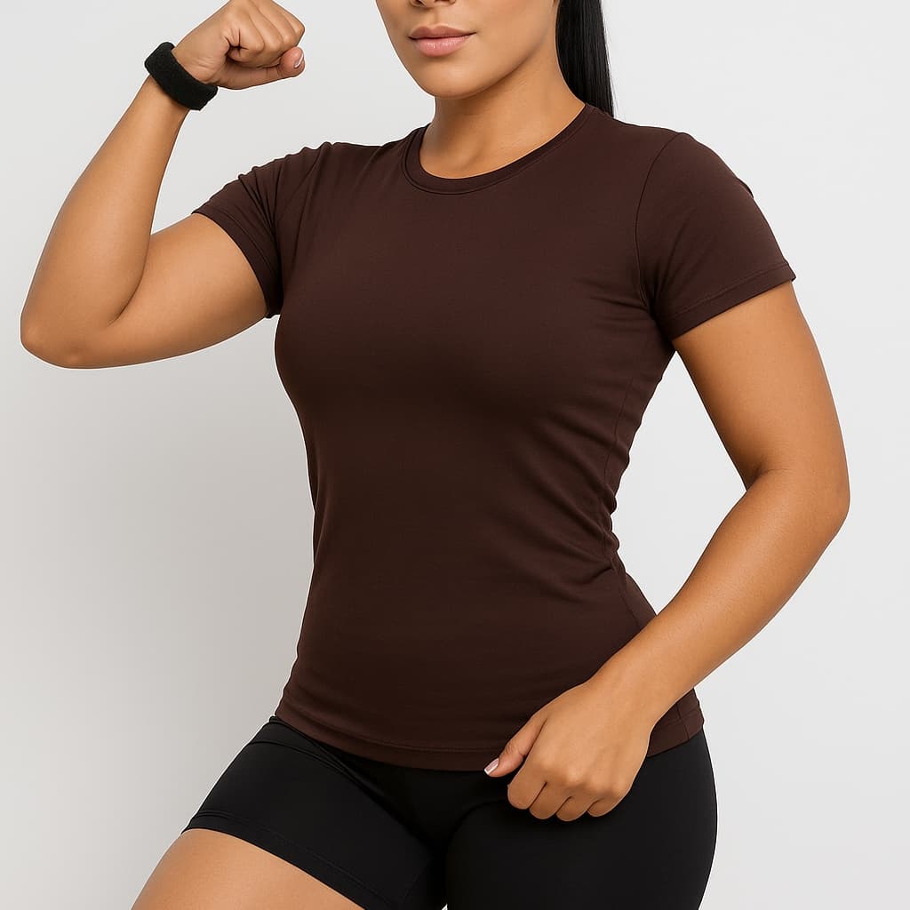 Blusa academia forro duplo dia a dia básica suplex manguinha