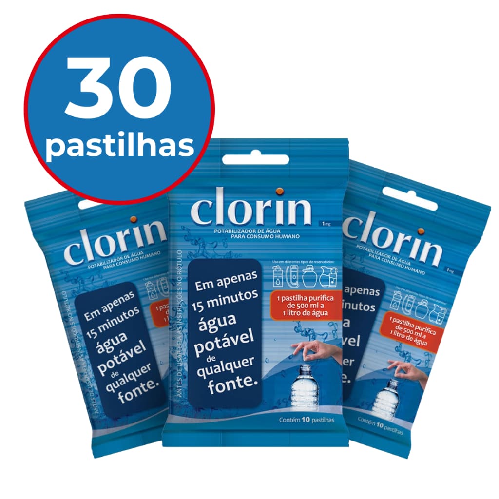 30un Purificador de Água em Pastilhas Elimina Germes e Bactérias