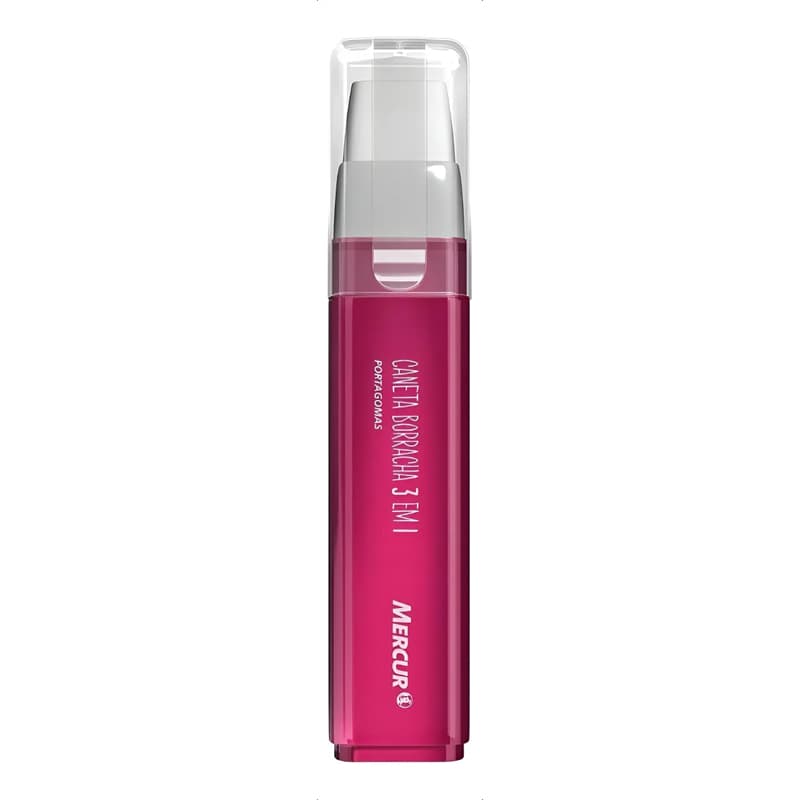 Caneta Borracha 3 Em 1 Rosa - Mercur Rosa