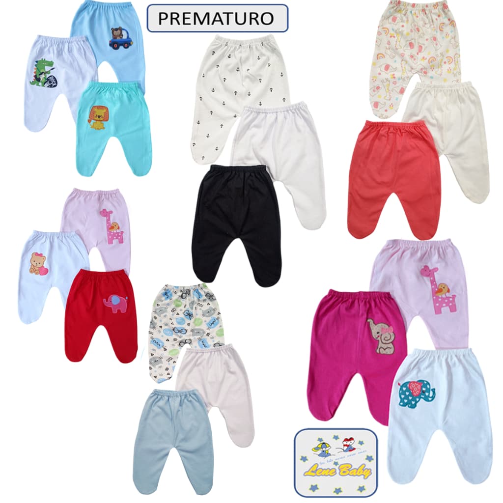 KIT Contendo 3 Culotes  com Pé ( Mijão ) com Aplicação    BEBE  / PREMATURO
