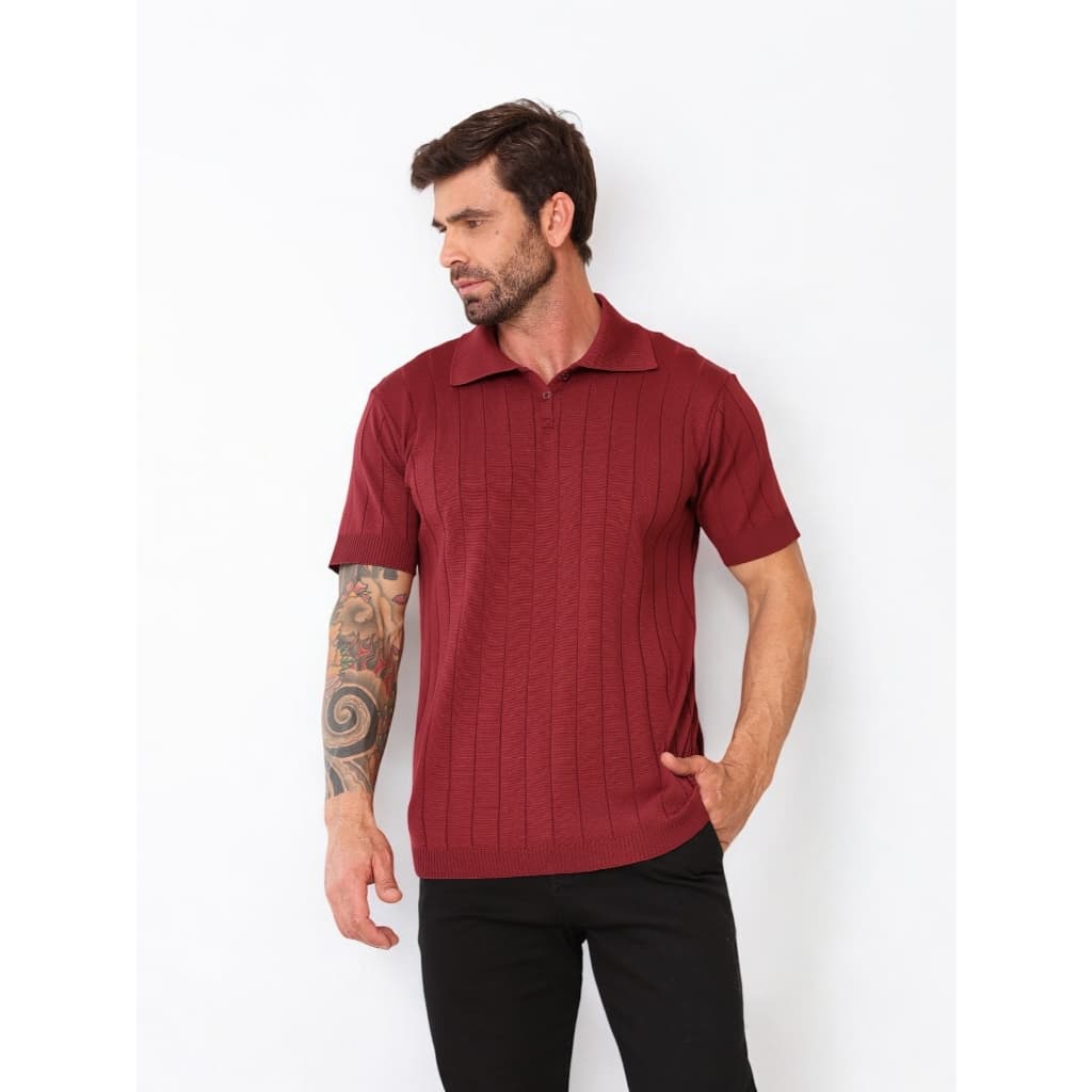 Camiseta Pólo De Seda Masculino Camiseta manga curta High-End Mesh Lapela Pólo de cor sólida Texturizada Verão Varias QA