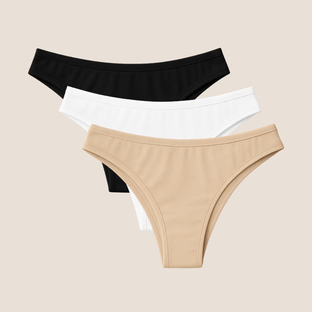 Kit 5 Calcinhas Tanga Conforto Microfibra Preta e/ou Bege Forro 100% Algodão