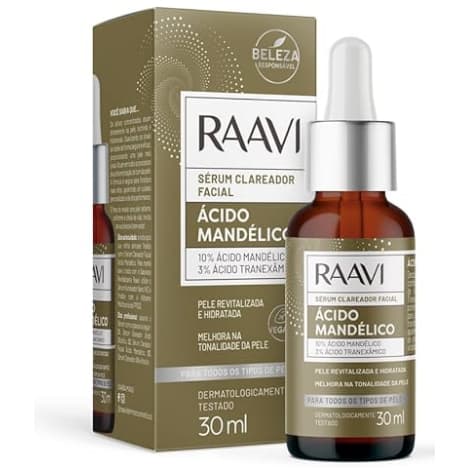 Raavi Sérum Clareador Facial Ácido Mandélico 30ml Todo Tipo De Pele