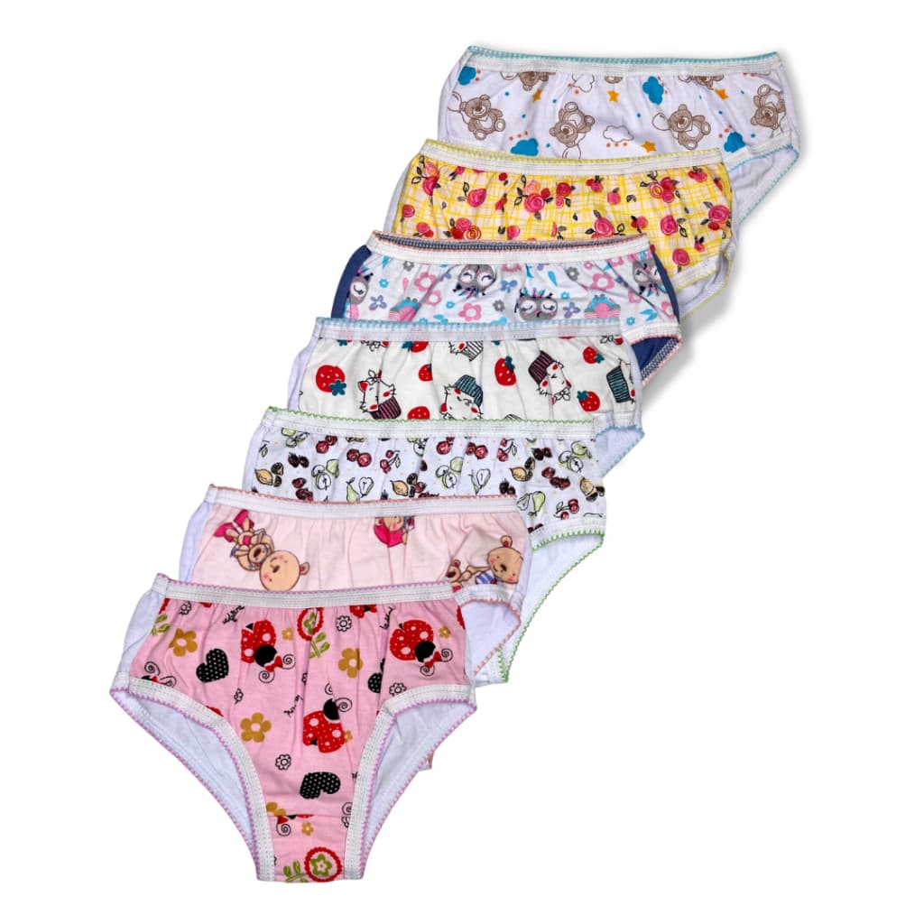 Kit c/ 6 Calcinha Infantil de Algodão Desenhos Sortidos Pop Love