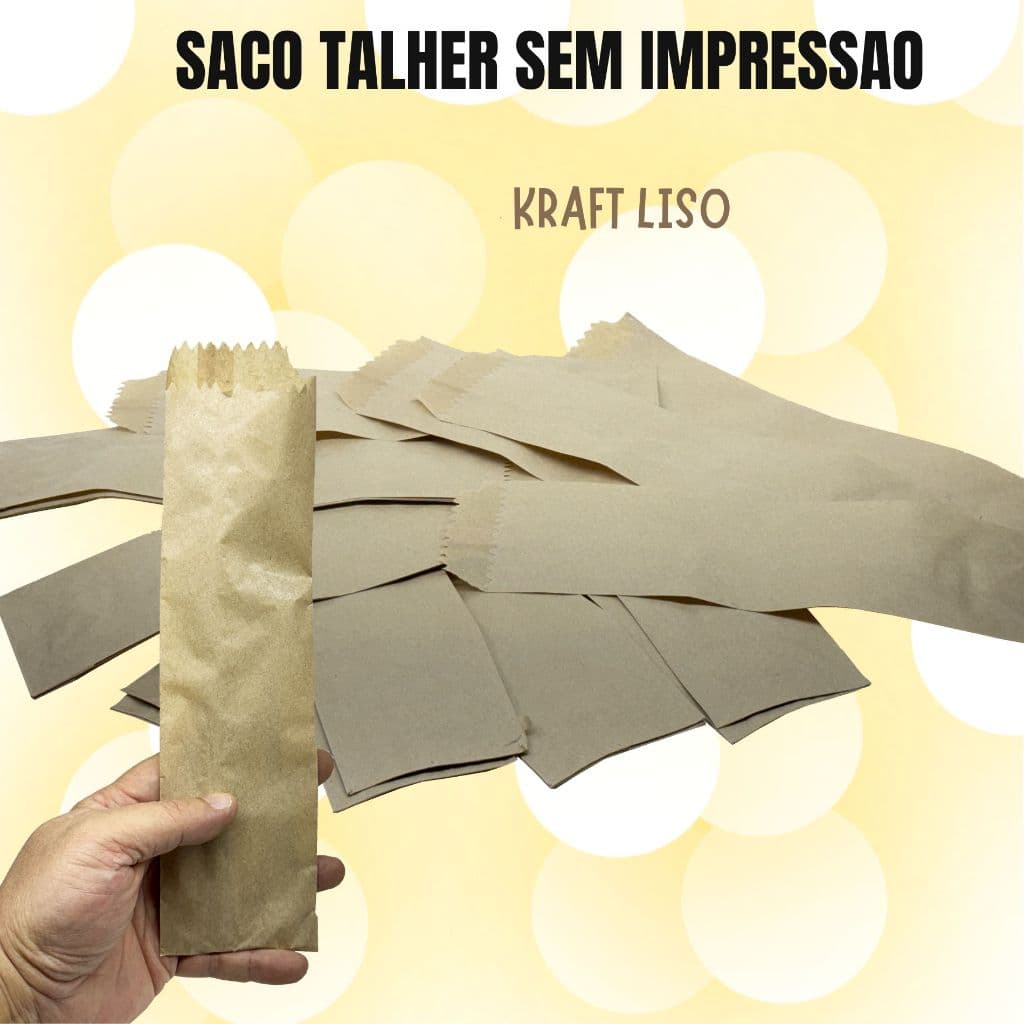 PORTA TALHERES DE PAPEL KRAFT NATURAL 1000 UNIDADES PRÁTICO HIGIÊNICO PARA DELIVERY E EVENTOS