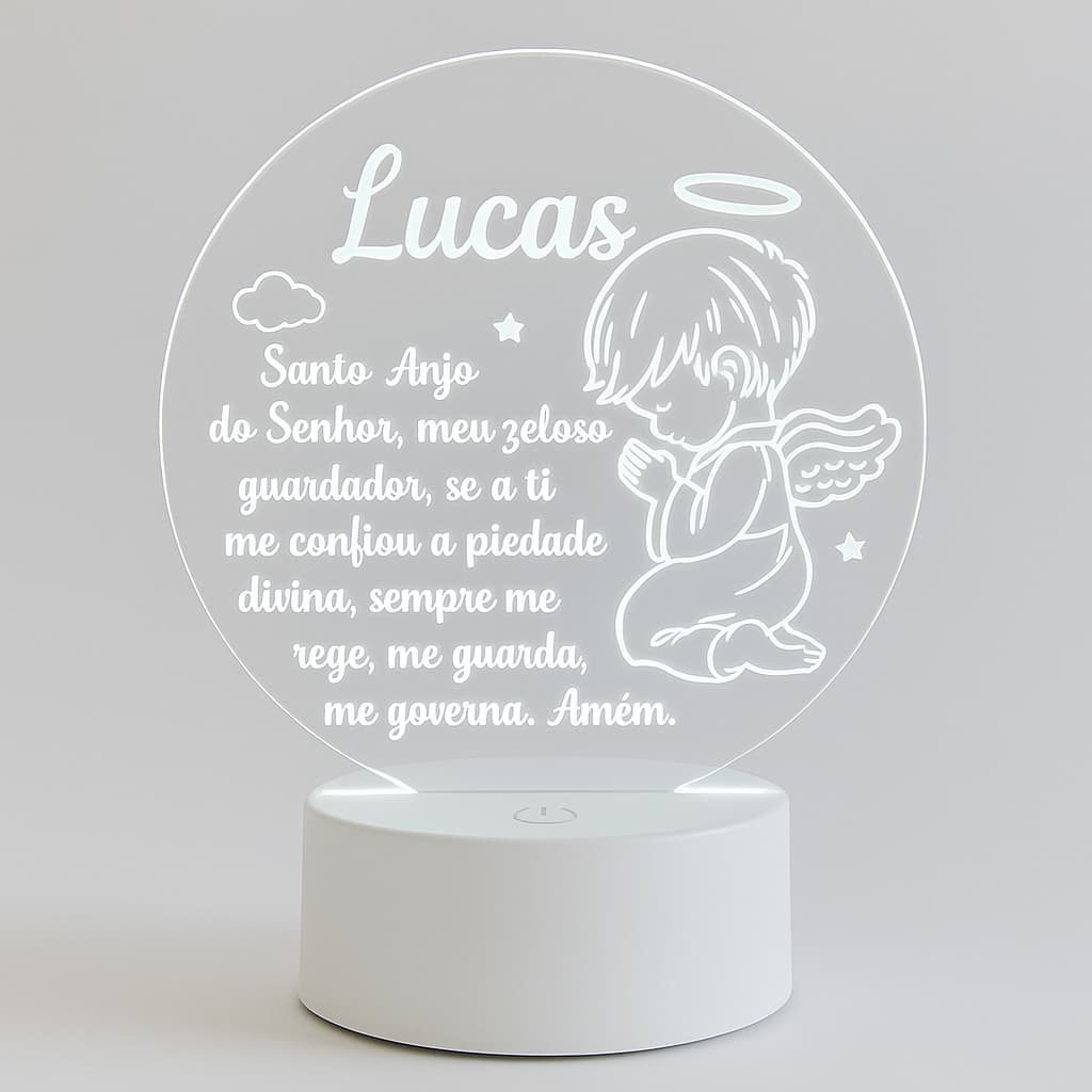 Luminária Led Personalizada Noturna Para Quarto Infantil Criança Bebê Abajur Nome Personalizado