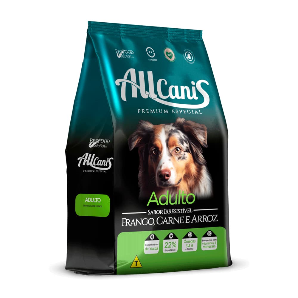 Allcanis High Premium Adulto Frango, Carne e Arroz