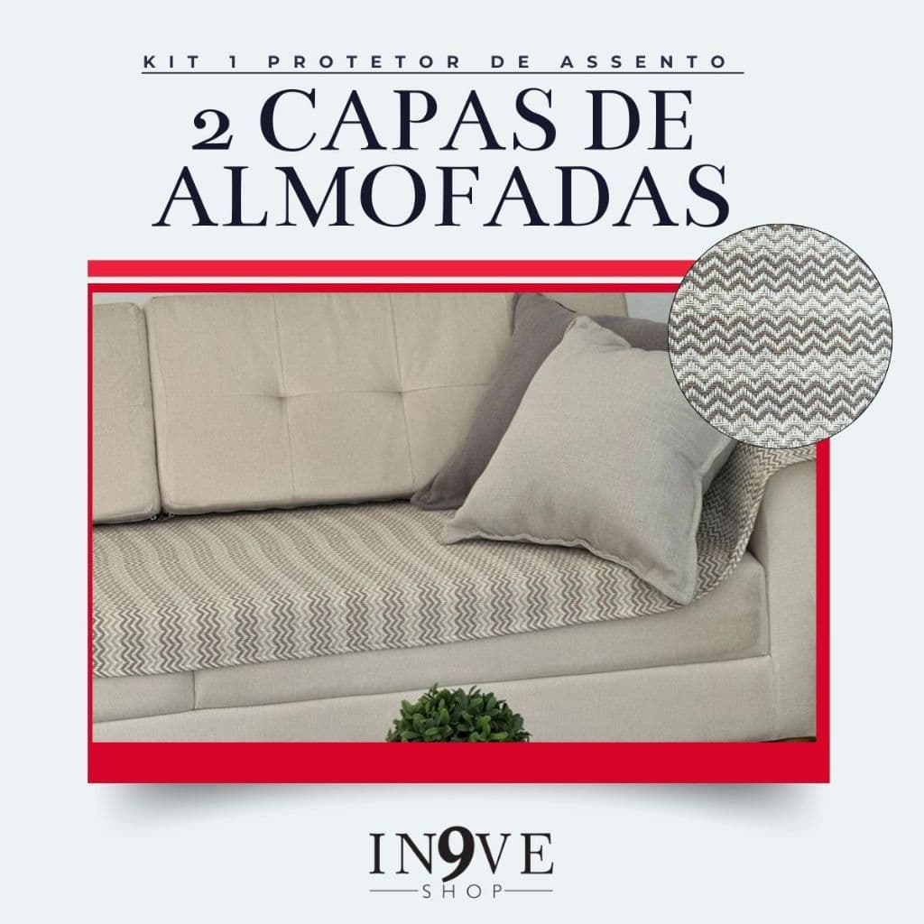 Capa Protetora de Assento de Sofá + 2 Capas de Almofadas Conjunto Completo